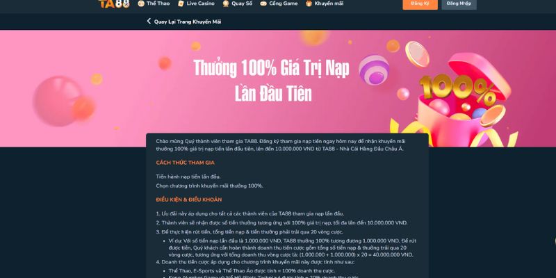 Trở thành hội viên TA88 và nhận nhiều ưu đãi khác